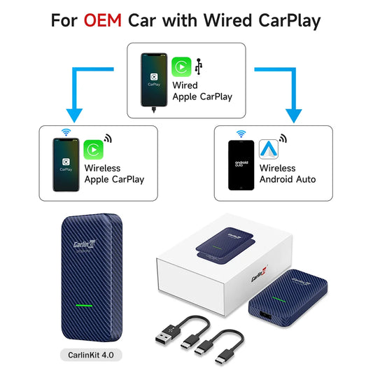 CarlinKit 5.0 & 4.0 – Wireless CarPlay & Android Auto Adapter